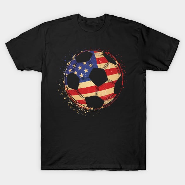 American Flag Soccer Ball - For United States Soccer Fans T-Shirt by Graphic Duster